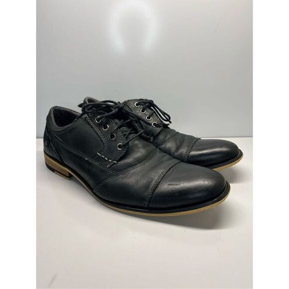 STEVE MADDEN P-Kesslo Oxford Black Cap Toe Men'sShoes Bkack Body Size US 8. - Picture 1 of 9